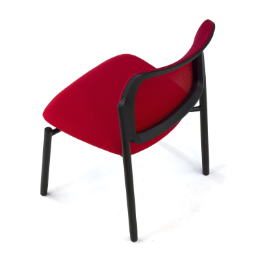 chaise visiteur rouge sans bras maille sans accoudoirs 9