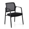 Chaise de conférence Hermes avec accoudoirs, piètement 4 pieds, assise large, dossier en maille