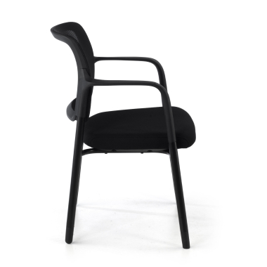 chaise visiteur noir avec bras maille accoudoirs fixes 4