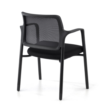 chaise visiteur noir avec bras maille accoudoirs fixes 9