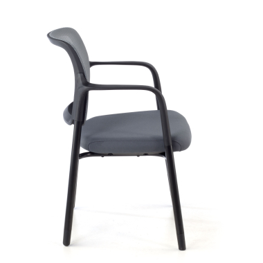 chaise visiteur gris avec bras maille accoudoirs fixes 4