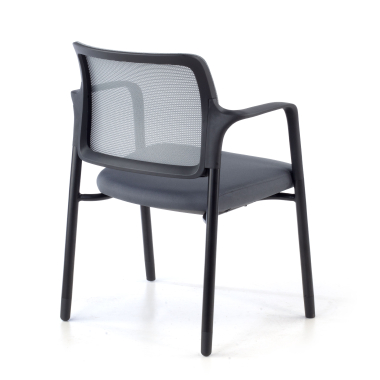 chaise visiteur gris avec bras maille accoudoirs fixes 9
