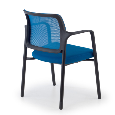 chaise visiteur bleu avec bras maille accoudoirs fixes 7