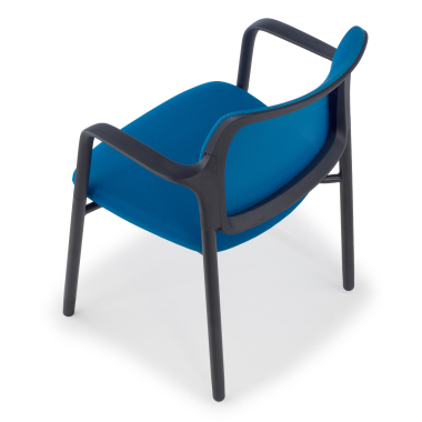 chaise visiteur bleu avec bras maille accoudoirs fixes 9