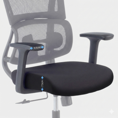 chaise ergonomique noir avec appui tete tissu accoudoirs fixes double soutien lombaire appui tete 10