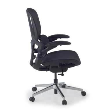 chaise ergonomique noir erghos one sans appui tete maille accoudoirs reglables 3d double soutien lombaire 3