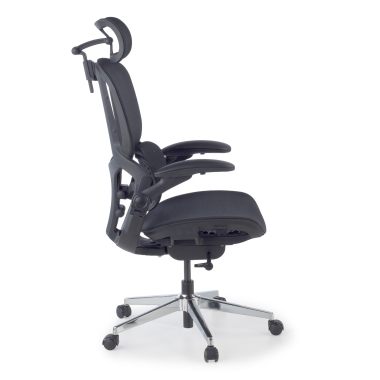 chaise ergonomique noir erghos one avec appui tete maille accoudoirs reglables 3d double soutien lombaire appui tete 3