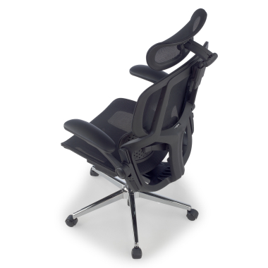 chaise ergonomique noir erghos one avec appui tete maille accoudoirs reglables 3d double soutien lombaire appui tete 13