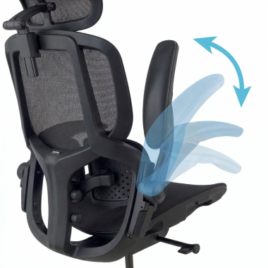 chaise ergonomique noir erghos one avec appui tete maille accoudoirs reglables 3d double soutien lombaire appui tete 6