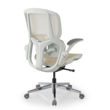 chaise ergonomique beige erghos one sans appui tete maille accoudoirs reglables 3d double soutien lombaire 11