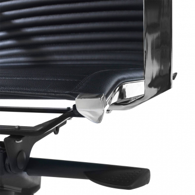 chaise de bureau noir structure chromee similicuir simil cuir accoudoirs fixes 8