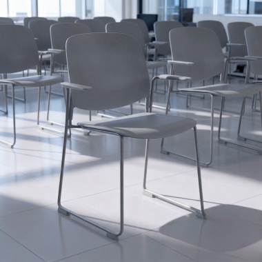 chaise de conference gris avec bras plastique accoudoirs fixes 2