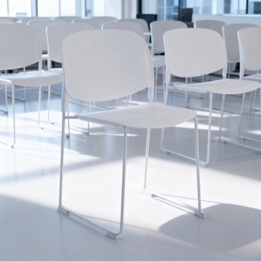 chaise de conference blanc sans bras plastique sans accoudoirs 2