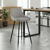 Tabouret Tapissé Giselle, Ergonomique et Structure Noire