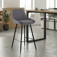 Tabouret Tapissé Giselle, Ergonomique et Structure Noire