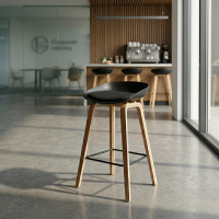 Tabouret haut Helsinki de style nordique avec pieds en bois