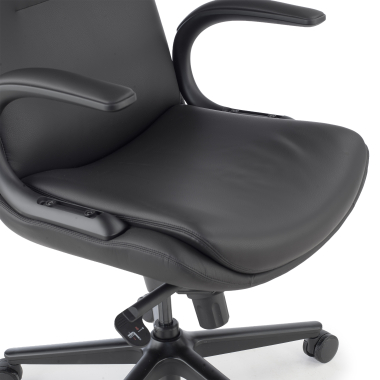 fauteuil de bureau noir kronberg simil cuir accoudoirs rembourres 5