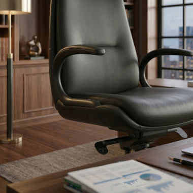 fauteuil de bureau noir kronberg simil cuir accoudoirs rembourres 13
