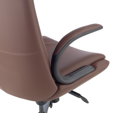 fauteuil de bureau marron kronberg simil cuir accoudoirs rembourres 5