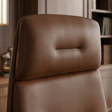 fauteuil de bureau marron kronberg simil cuir accoudoirs rembourres 12