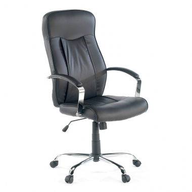 fauteuil de bureau noir glencoe simil cuir accoudoirs rembourres 1