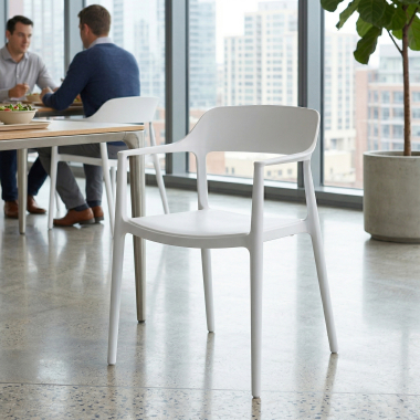 chaise de conference blanc riga plastique sans accoudoirs 2