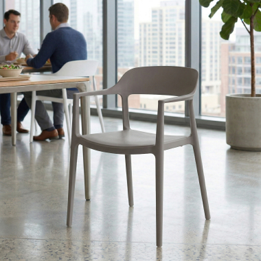 chaise de conference gris riga plastique sans accoudoirs 2