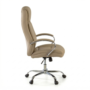 fauteuil de bureau beige adana simil cuir accoudoirs rembourres 6
