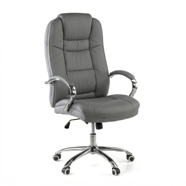fauteuil de bureau gris adana simil cuir accoudoirs rembourres 1