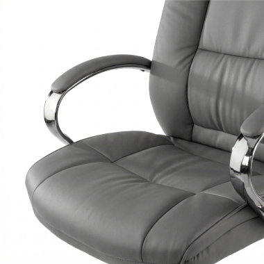 fauteuil de bureau gris adana simil cuir accoudoirs rembourres 4