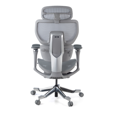 chaise ergonomique gris erghos x4 pro maille accoudoirs reglables 6d double soutien lombaire appui tete repose pieds extensible 10