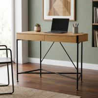 Bureau Informatique Calypso en bois avec pieds en acier