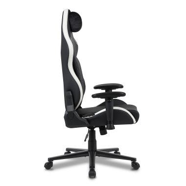 chaise gaming blanc noir vanguard simil cuir accoudoirs mobiles coussin appuie tete appui tete 4