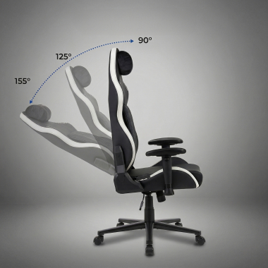 chaise gaming blanc noir vanguard simil cuir accoudoirs mobiles coussin appuie tete appui tete 5