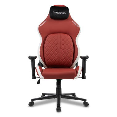chaise gaming blanc rouge vanguard simil cuir accoudoirs mobiles coussin appuie tete appui tete 9