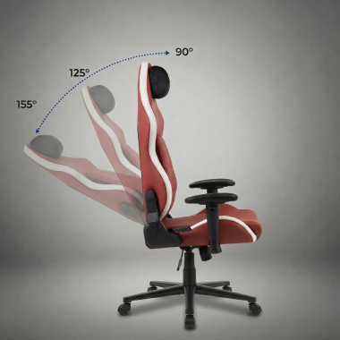 chaise gaming blanc rouge vanguard simil cuir accoudoirs mobiles coussin appuie tete appui tete 6