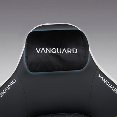 chaise gaming blanc noir vanguard simil cuir accoudoirs mobiles coussin appuie tete appui tete 7