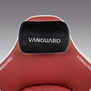 chaise gaming blanc rouge vanguard simil cuir accoudoirs mobiles coussin appuie tete appui tete 8