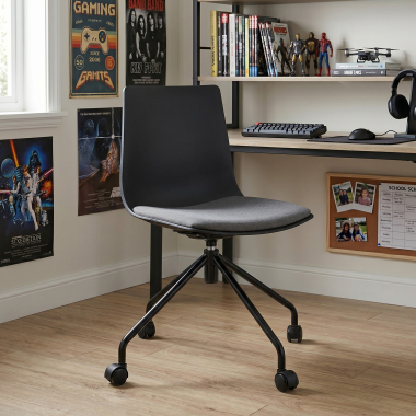 chaise pivotante anthracite melody plastique sans accoudoirs 2