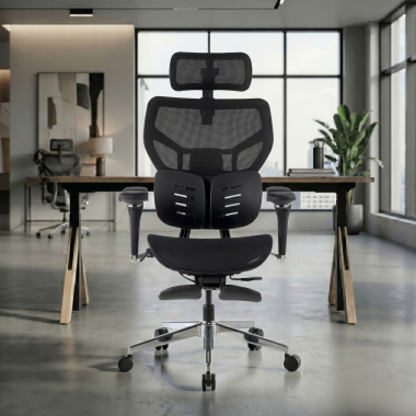 chaise ergonomique noir erghos x3 maille accoudoirs reglables 5d double soutien lombaire appui tete 2