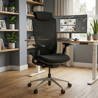 chaise ergonomique noir gemini tissu accoudoirs reglables 4d 2