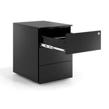 caisson de bureau noir 3 tiroirs metal 3