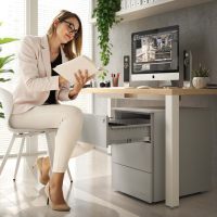 Caisson de bureau métallique Xenon, 3 tiroirs