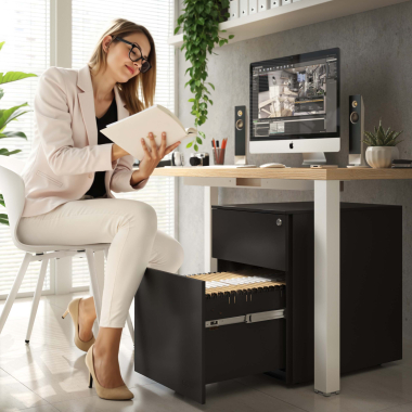 caisson de bureau noir 2 tiroirs tiroir a dossiers metal 2
