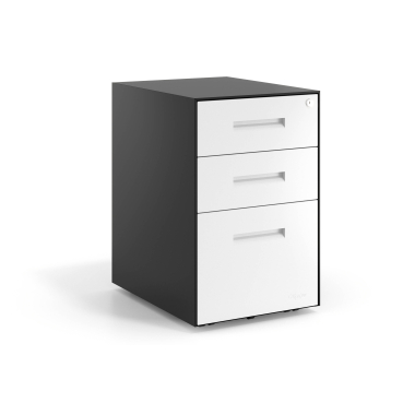 caisson de bureau blanc structure noire metal 1