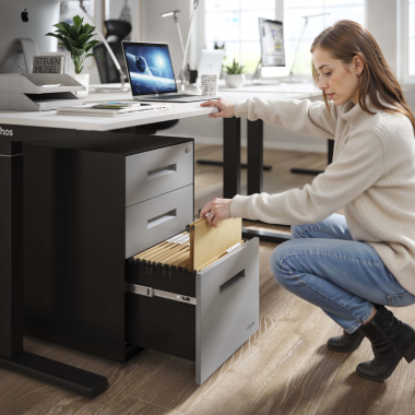caisson de bureau aluminium structure noire metal 2