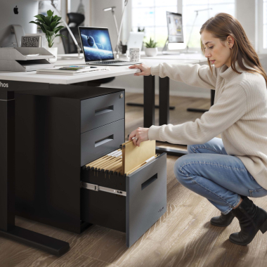 caisson de bureau anthracite structure noire metal 2