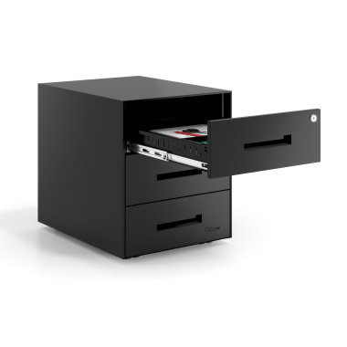 caisson de bureau noir structure noire metal 5