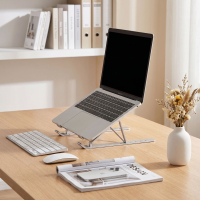 Support ordinateur portable pliable en aluminium, réglable sur 6 hauteurs