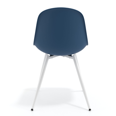 chaise de conference blanche bleu 4 pattes plastique sans accoudoirs 4
